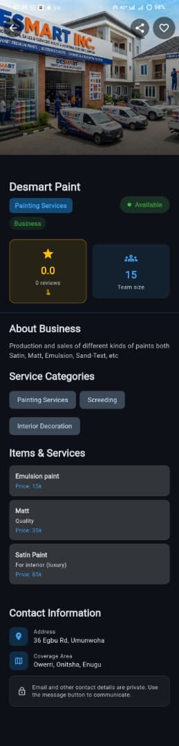 Profile details screenshot
